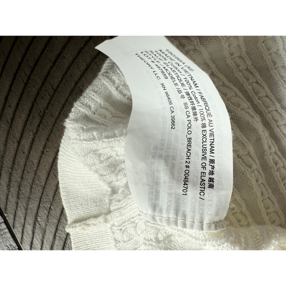 Theory Men’s Ivory Cable Knit Polo Shirt Short Sleeve 100% Cotton Size M NWT $18 - Picture 4 of 4